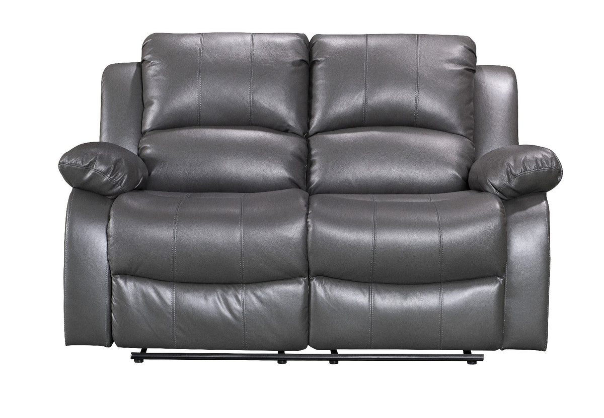 Faux Leather Grey 3 + 2 Seater Manual Recliner Sofa Set VALENCIA