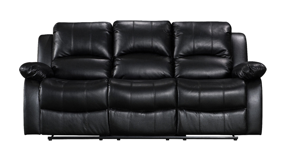 Faux Leather Black 3 + 2 Seater Manual Recliner Sofa Set VALENCIA