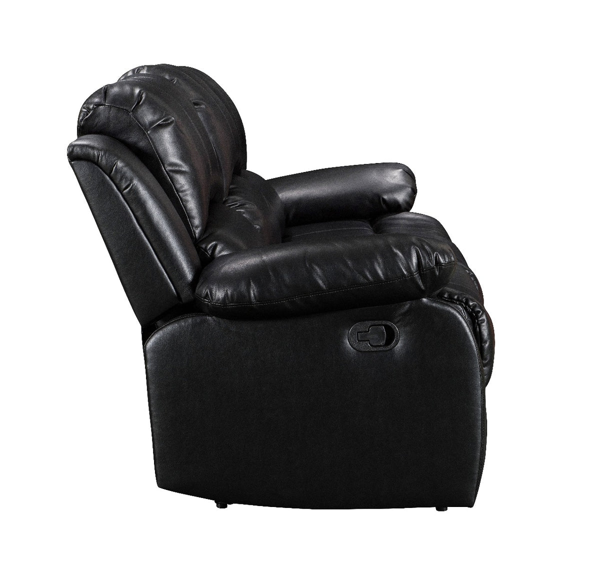 Faux Leather Black 3 + 2 Seater Manual Recliner Sofa Set VALENCIA