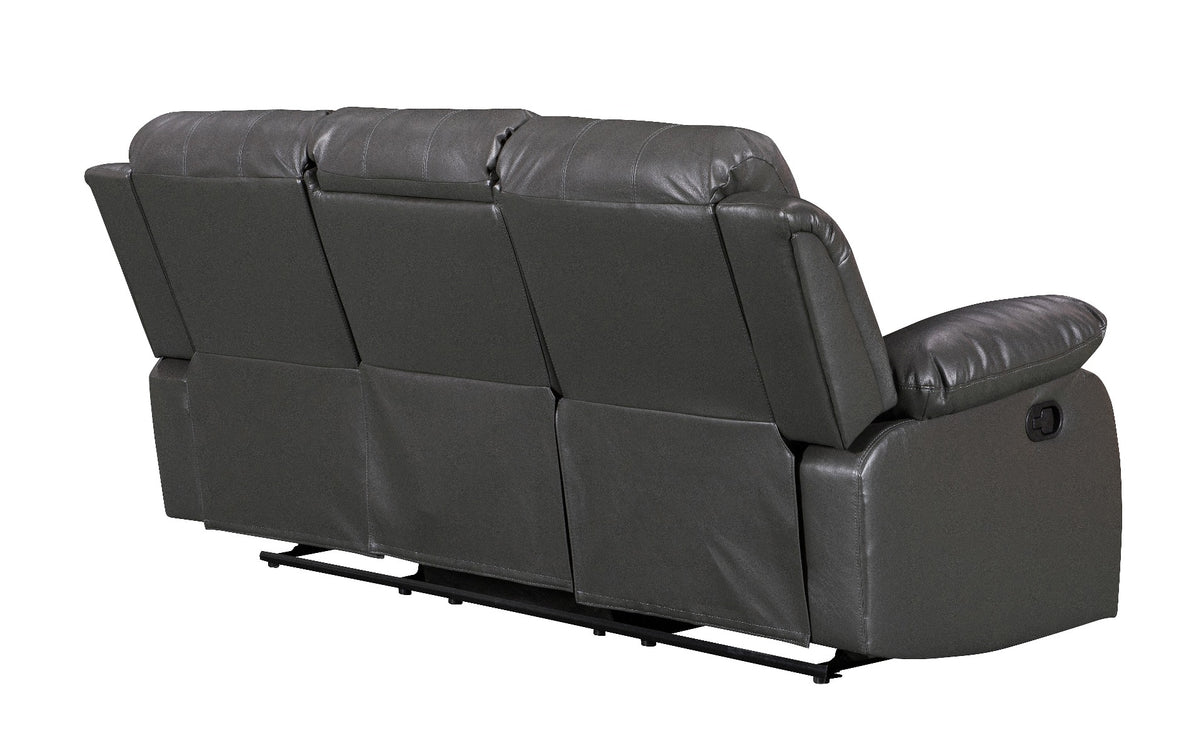 Faux Leather Grey 3 + 1 Seater Manual Recliner Sofa Set VALENCIA