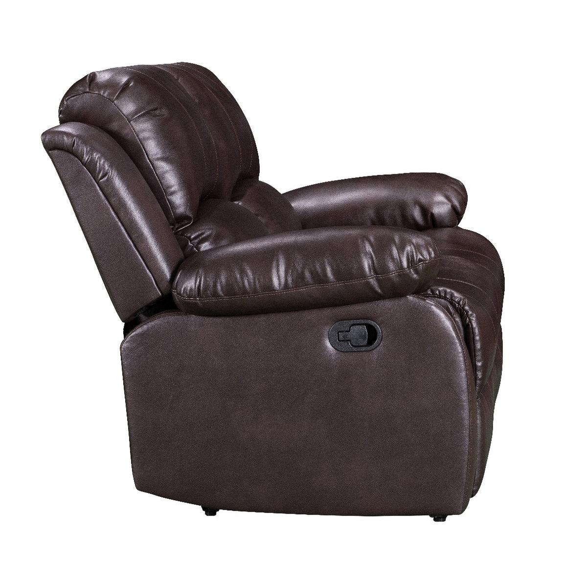Faux Leather Brown 3 + 2 Seater Manual Recliner Sofa Set VALENCIA