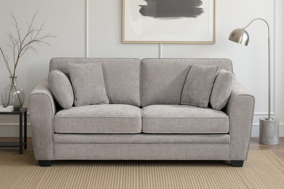 Grey Chenille Fabric 2 Seater Sofa BERTIE