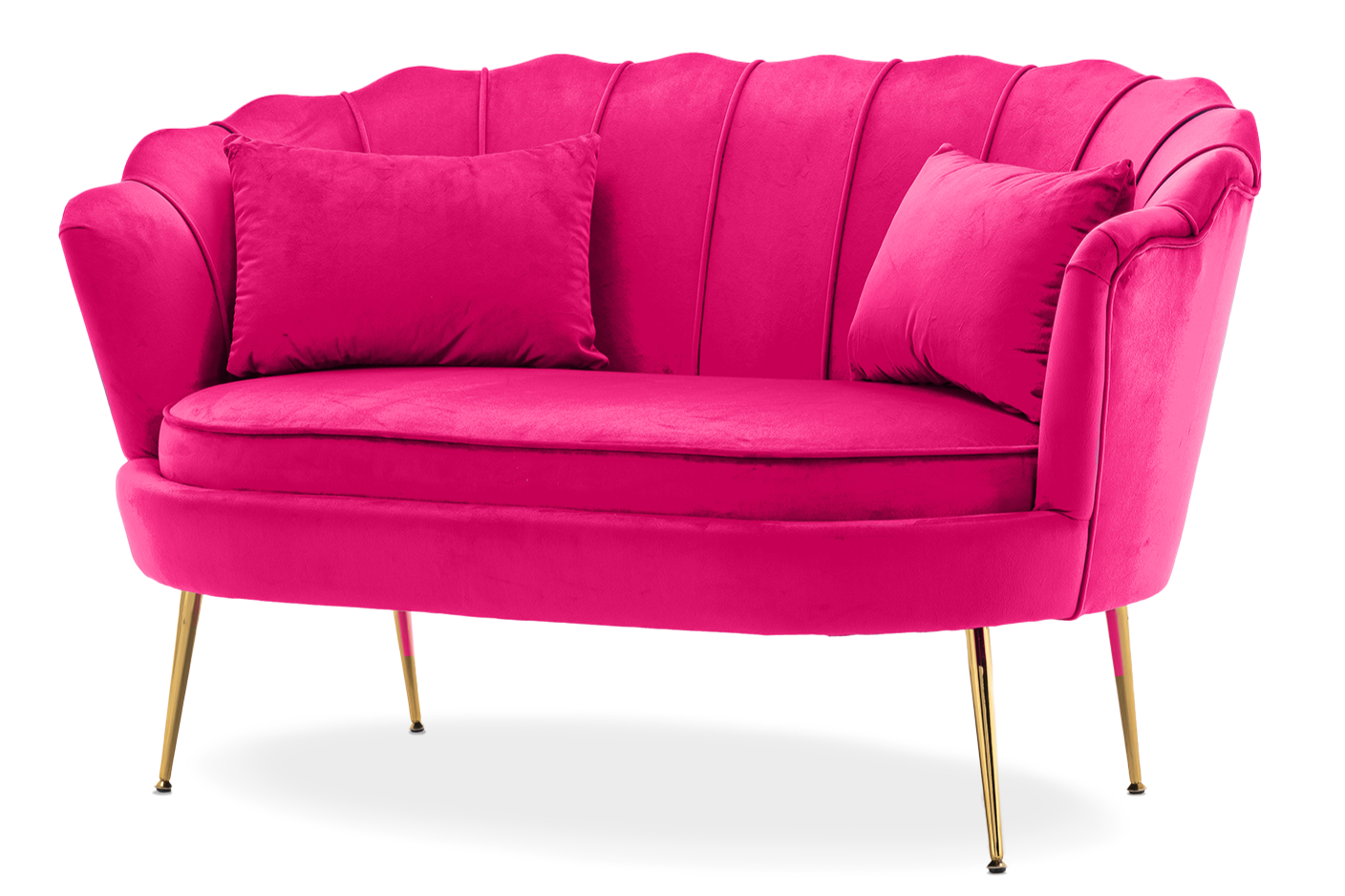 Velvet Pink Seat Accent Loveseat Sofa Set DAISY