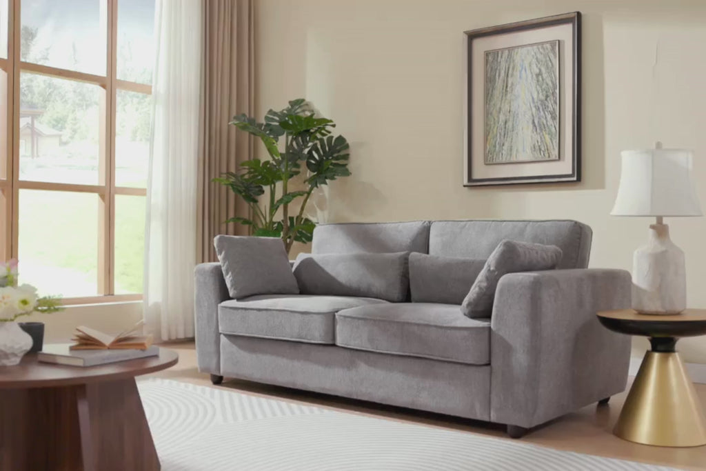 Dark Grey Chenille Fabric 2C2 Corner Sofa ALFIE