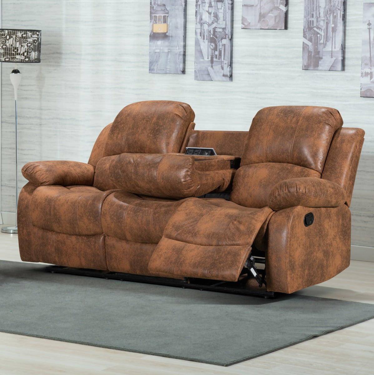 Home Recliner Sofas Faux Leather Suede Brown Valencia 3 Seater home-recliner-sofas-faux-leather-suede-brown-valencia-3-seater